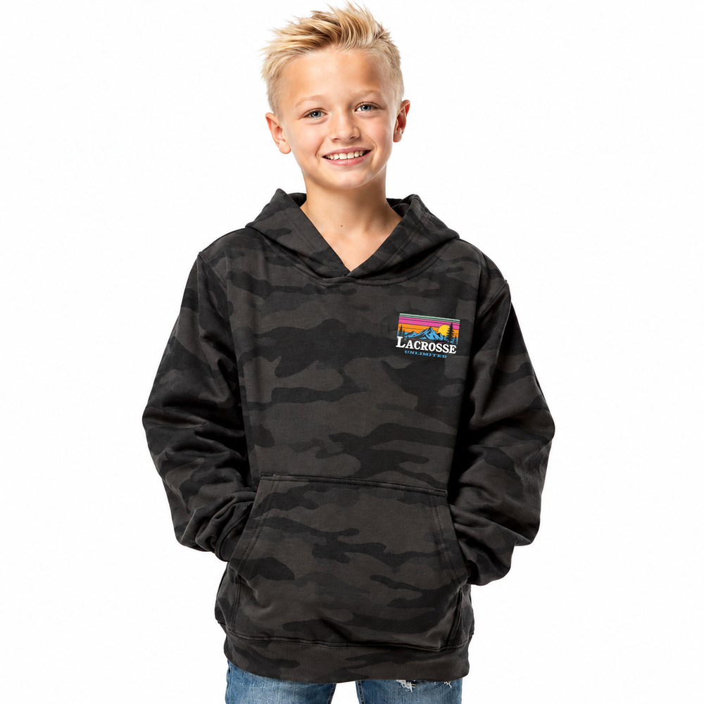 Youth Outdoor Black Camo Hoodie