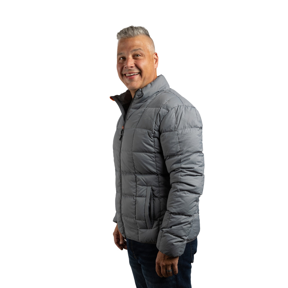 Constant Mountain Men's Infinity Pocket Down Puffer Jacket- Grey