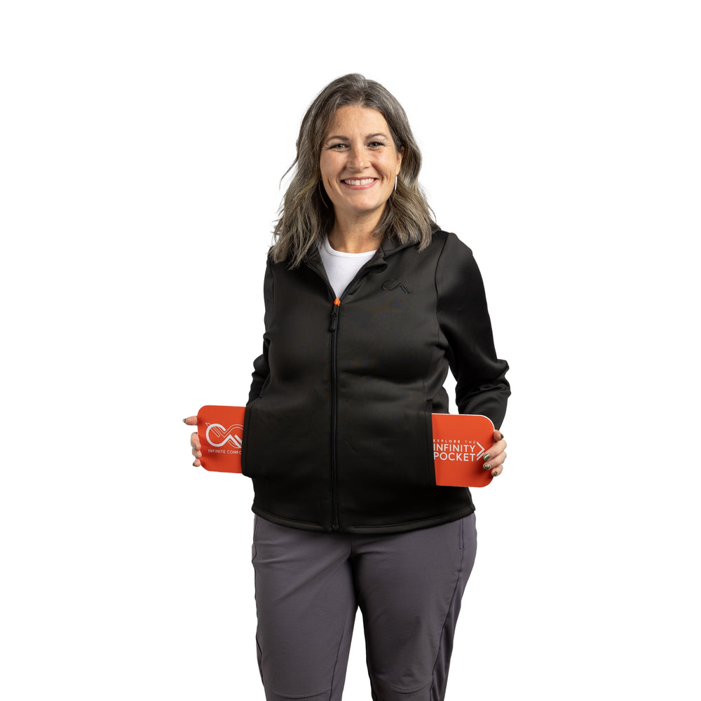 Constant Mountain Women's Infinity Pocket Hoodie- Black