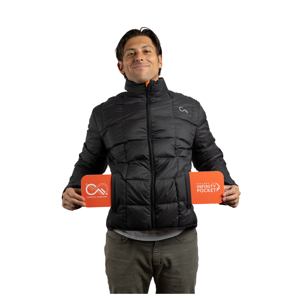 Constant Mountain Men's Infinity Pocket Down Puffer Jacket- Black