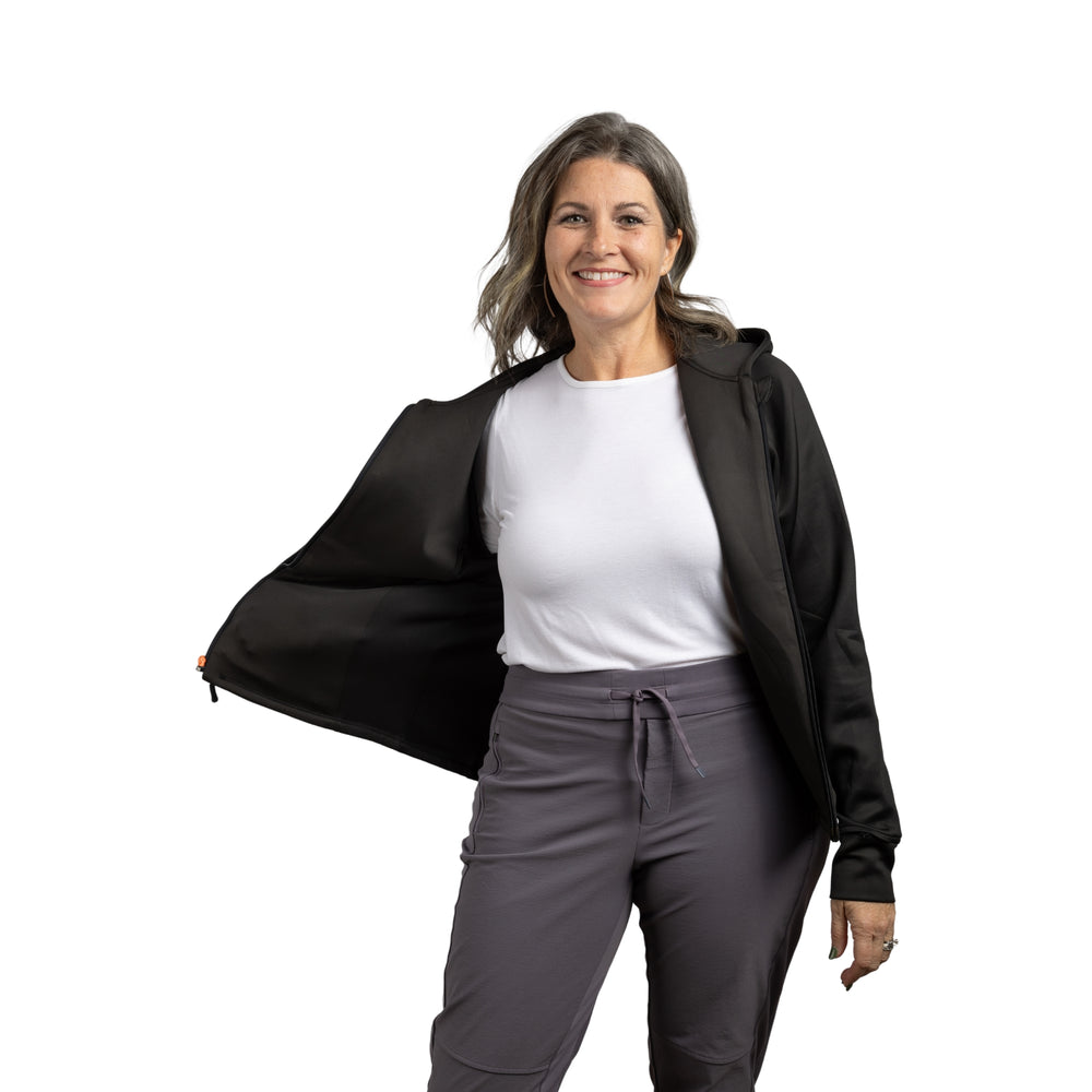 Constant Mountain Women's Infinity Pocket Hoodie- Black