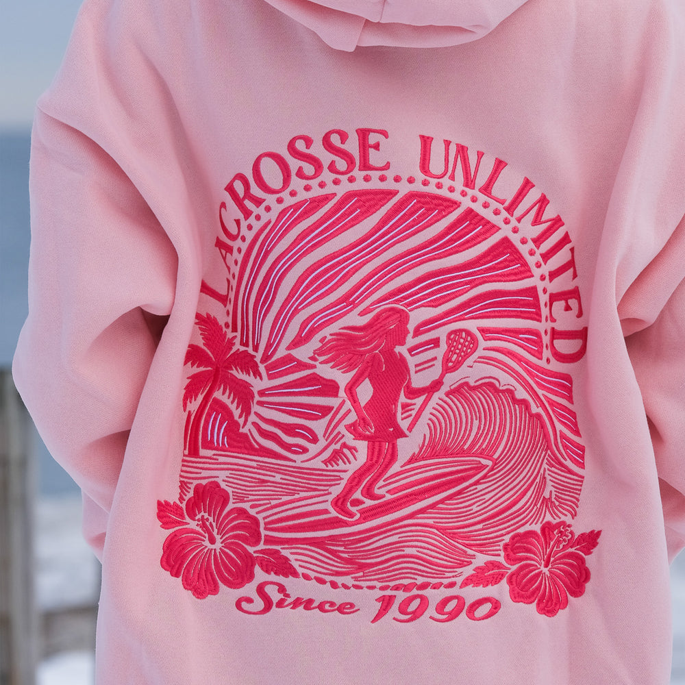 Women's Pink & Ocean Tides Lacrosse Hoodie- Pink Tides