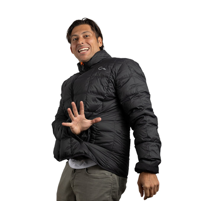Constant Mountain Men's Infinity Pocket Down Puffer Jacket- Black