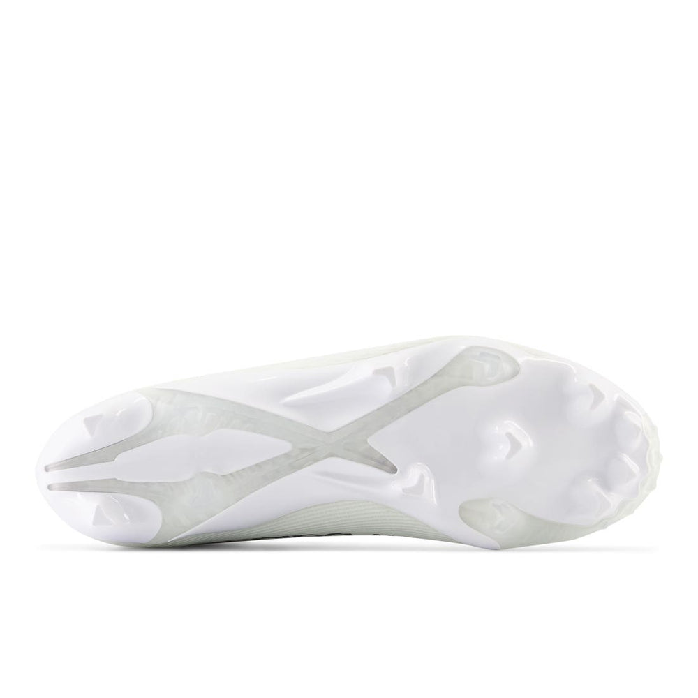 New Balance Burn X4 Lacrosse Cleats white bottom view