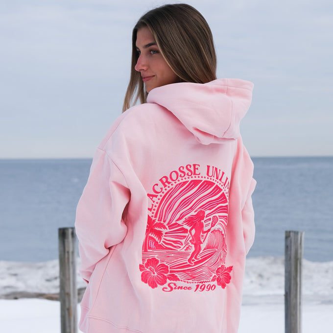 Women's Pink & Ocean Tides Lacrosse Hoodie- Pink Tides