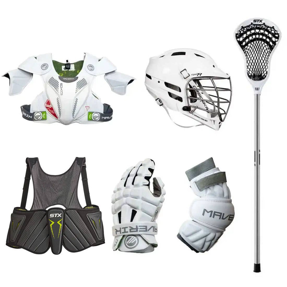 6 Piece Lacrosse Intermediate Set (Choose Your Helmet)