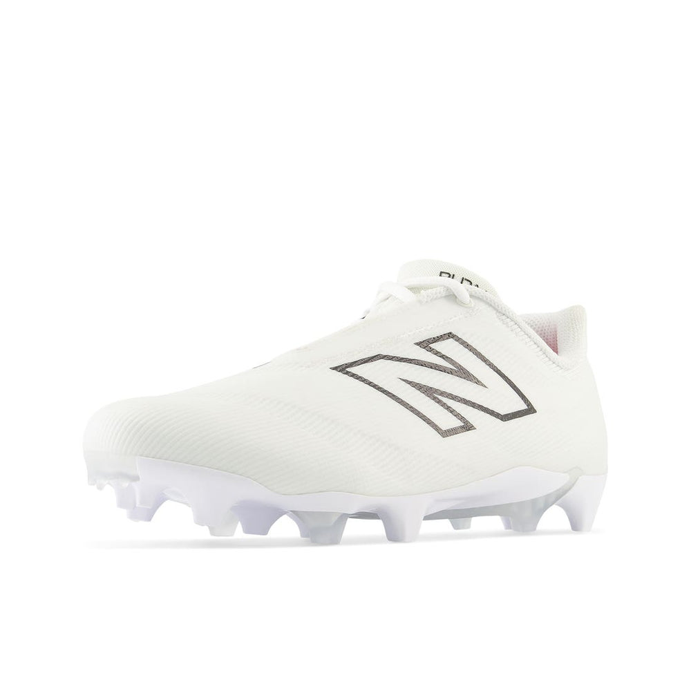 New Balance Burn X4 Lacrosse Cleats white angled view