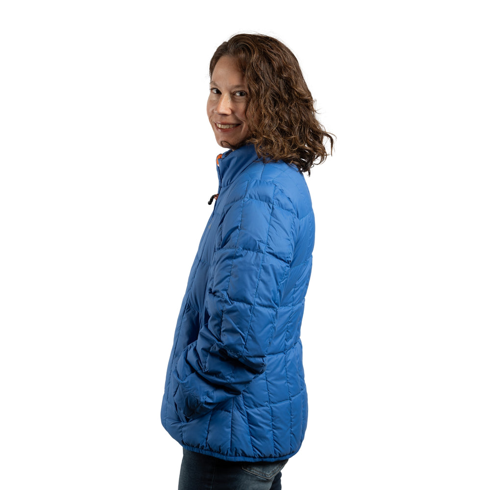 Constant Mountain Women's Infinity Pocket Down Puffer Jacket- Blue