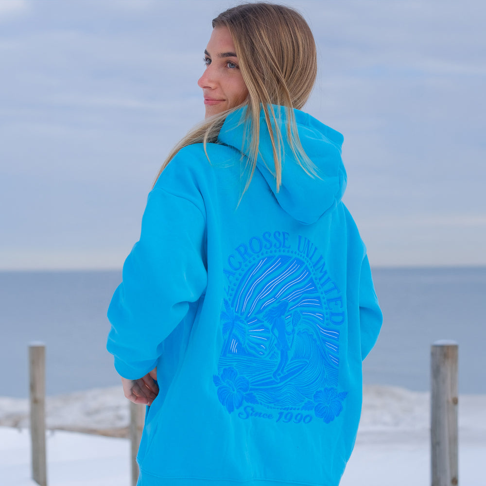 Women's Pink & Ocean Tides Lacrosse Hoodie- Ocean Tides