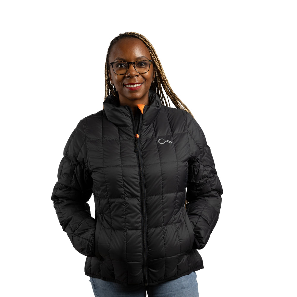 Constant Mountain Women's Infinity Pocket Down Puffer Jacket- Black