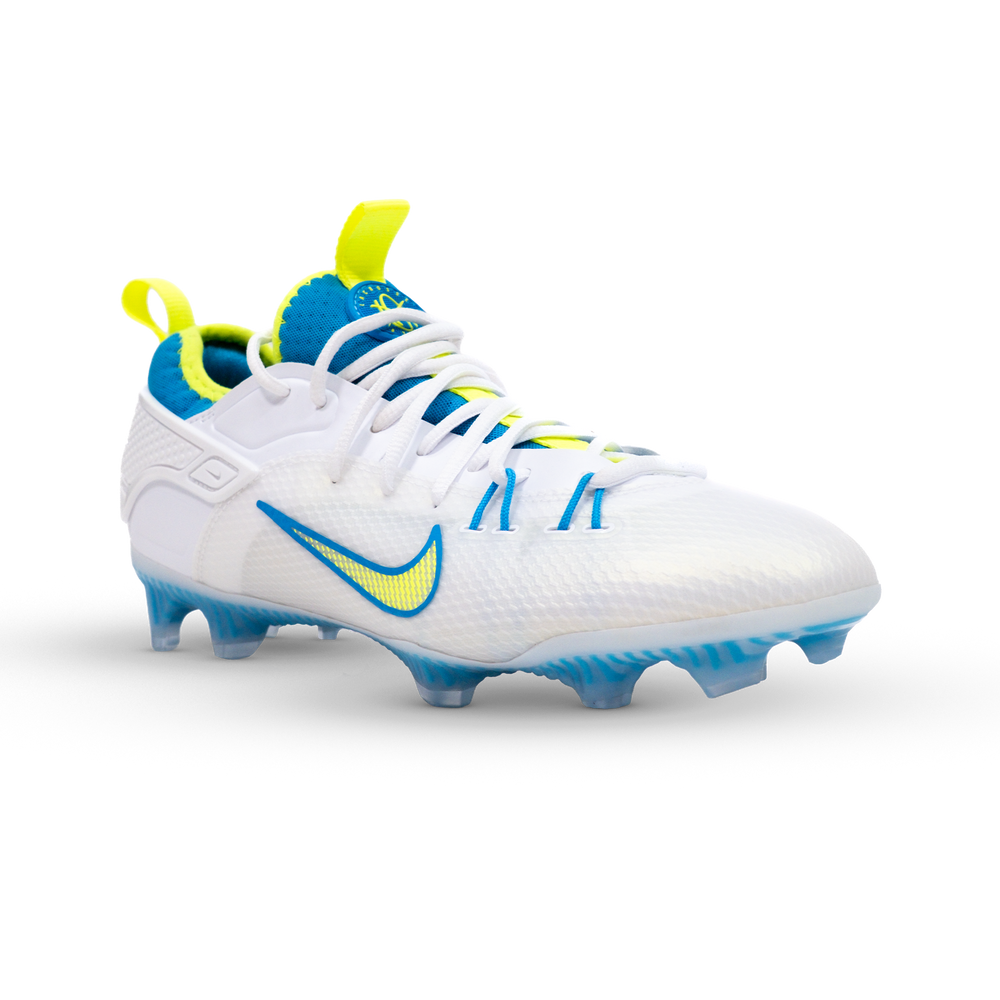 Nike Huarache 9 Elite Blue and Volt Limited Edition Lacrosse Cleats - Low