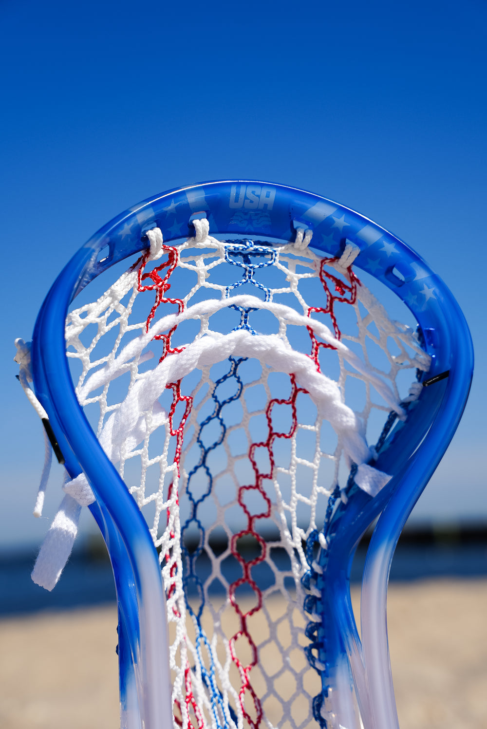 ECD Atom 4th Of July Custom Strung Dyed Men's Lacrosse Head