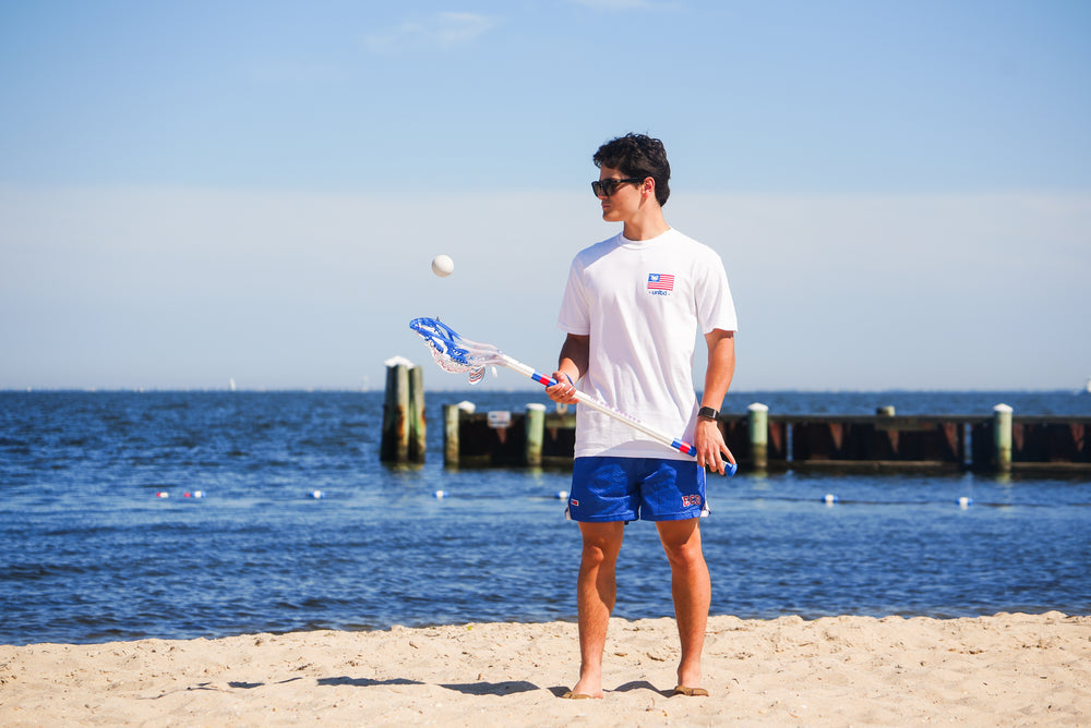 LU X ECD Blue USA Lacrosse Shorts 