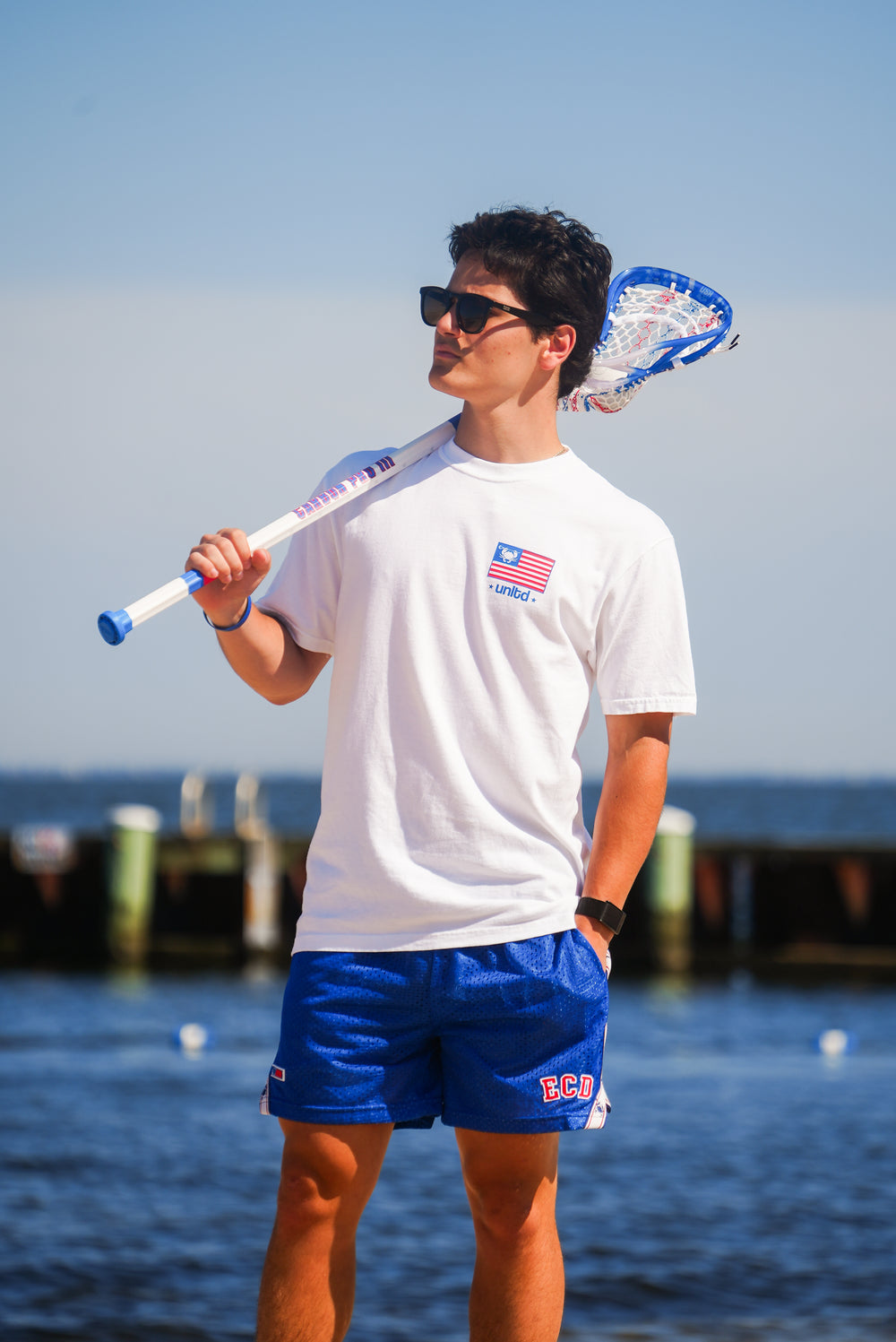 LU X ECD Blue USA Lacrosse Shorts 