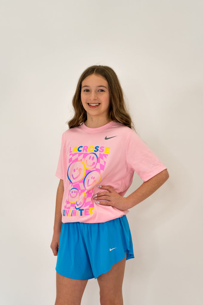 Nike Girls Smile Pink Lacrosse Tee