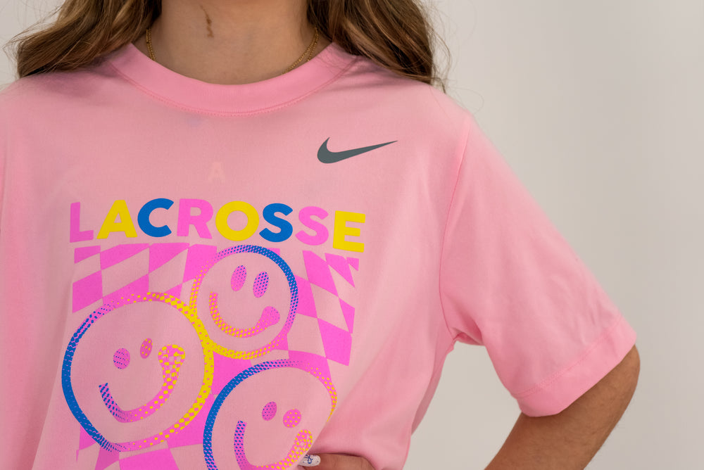 Nike Girls Smile Pink Lacrosse Tee