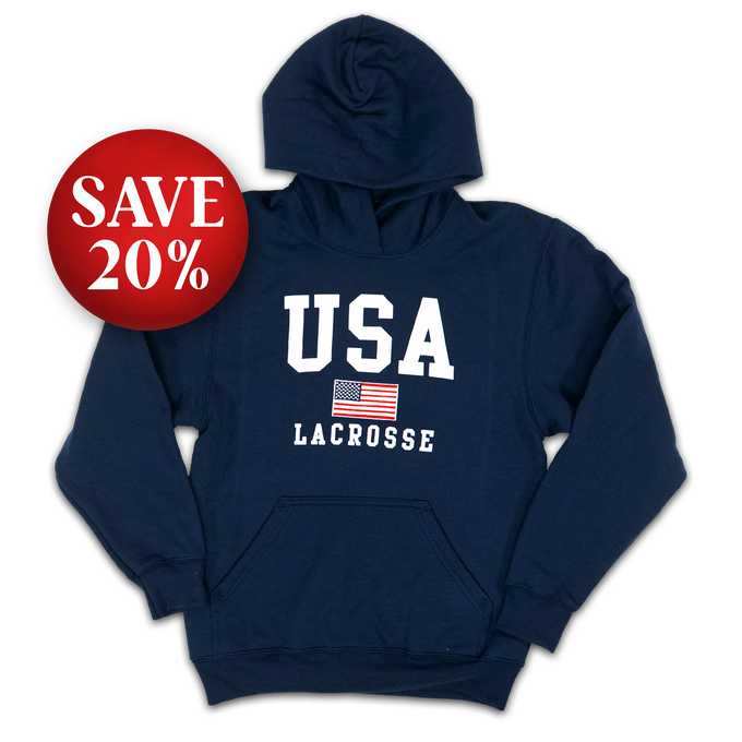 LU USA Navy Adult Lacrosse Hoodie