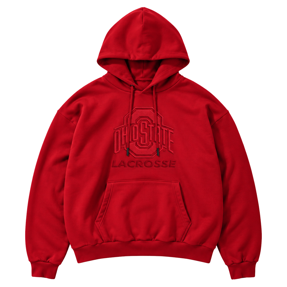 Adult Ohio State Tonal Red Lacrosse Hoodie