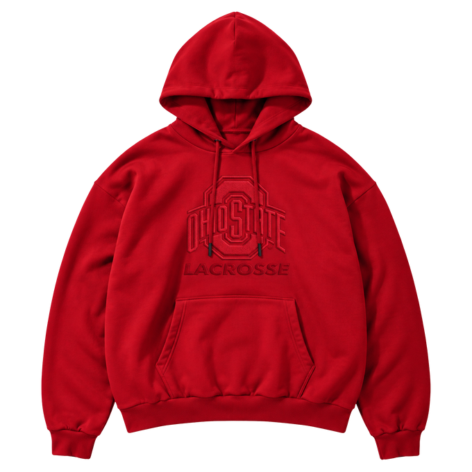 Adult Ohio State Tonal Red Lacrosse Hoodie