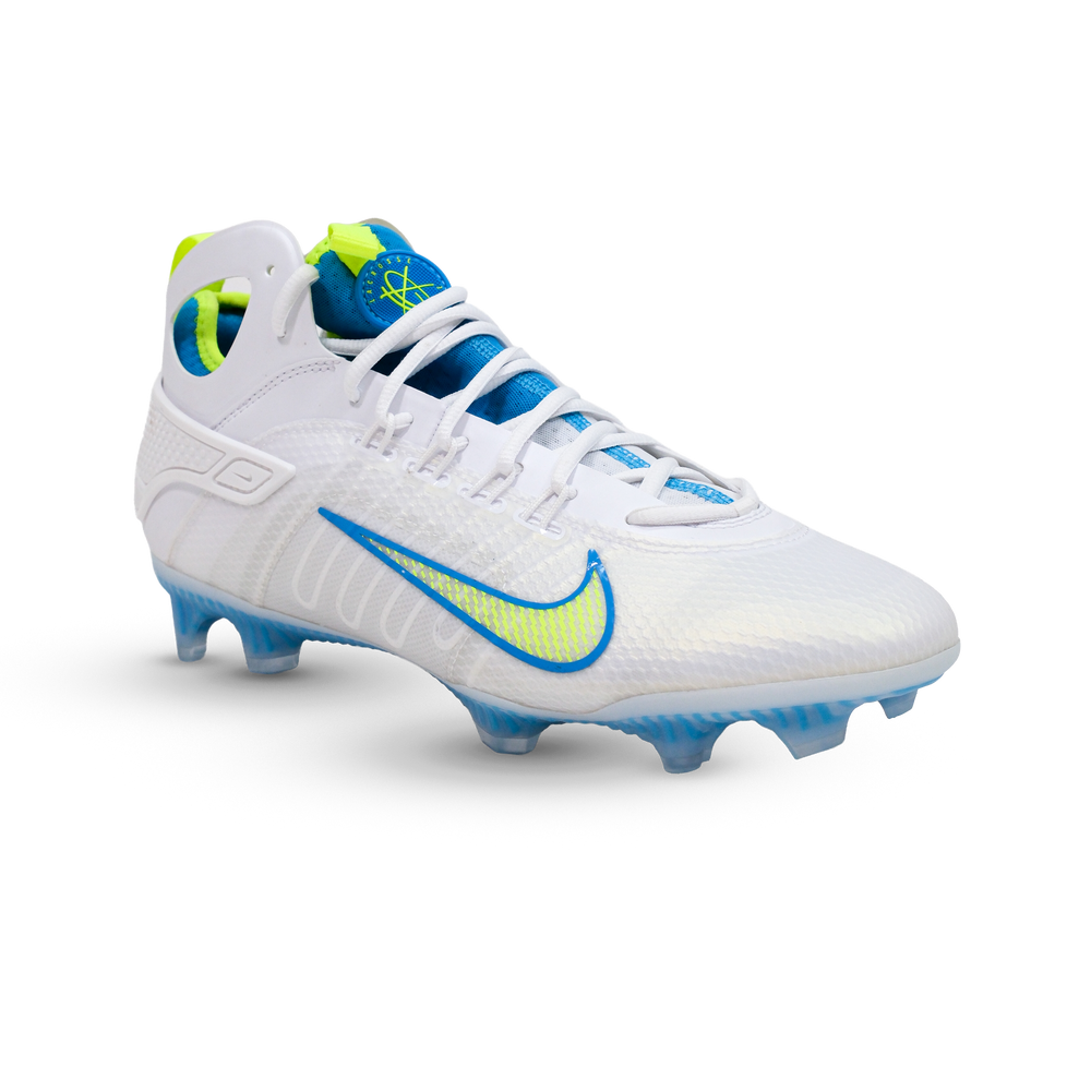 Nike Huarache 9 Elite Blue and Volt Limited Edition Lacrosse Cleats
