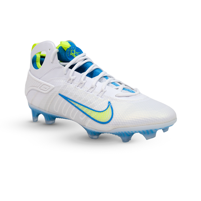 Nike Huarache 9 Elite Blue and Volt Limited Edition Lacrosse Cleats
