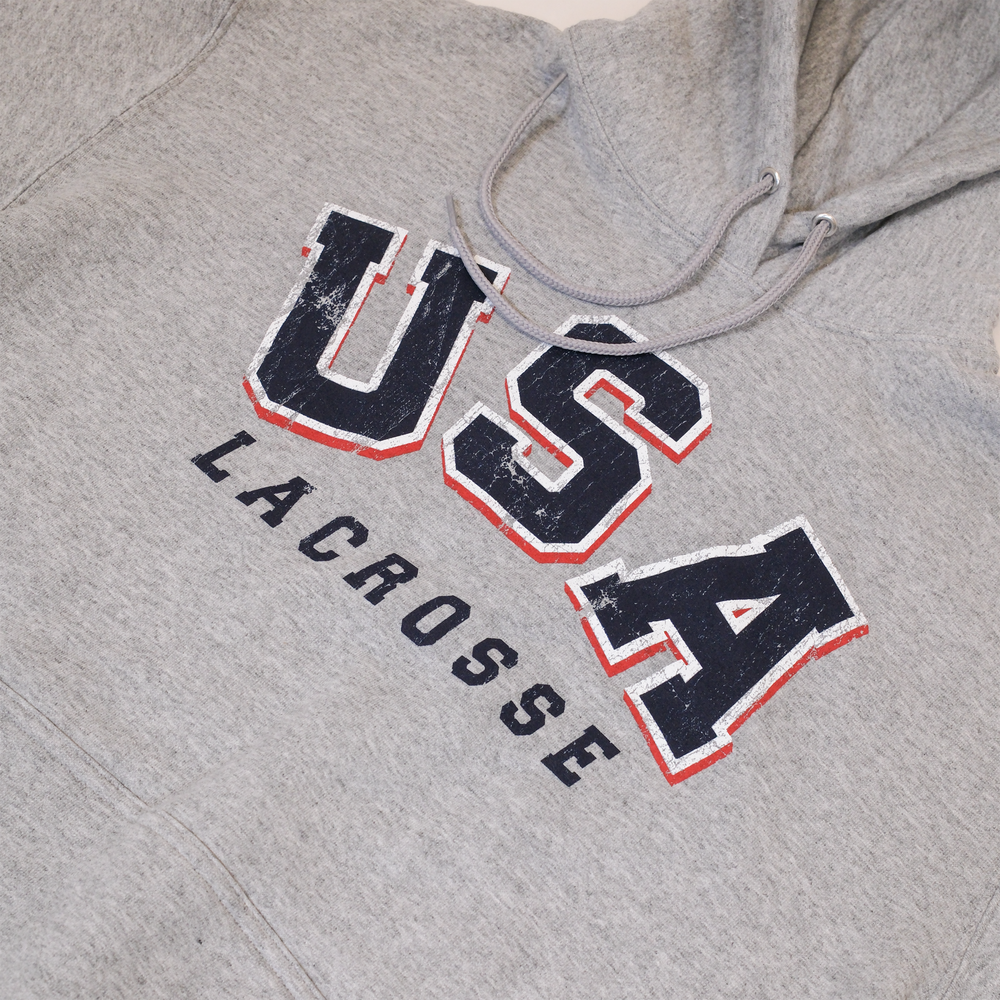 USA LU Youth Grey Lacrosse Hoodie
