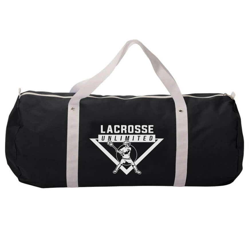 lacrosse unlimited black duffle lacrosse bag front view - Black
