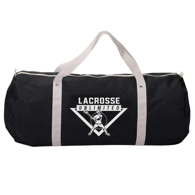 lacrosse unlimited black duffle lacrosse bag front view - Black
