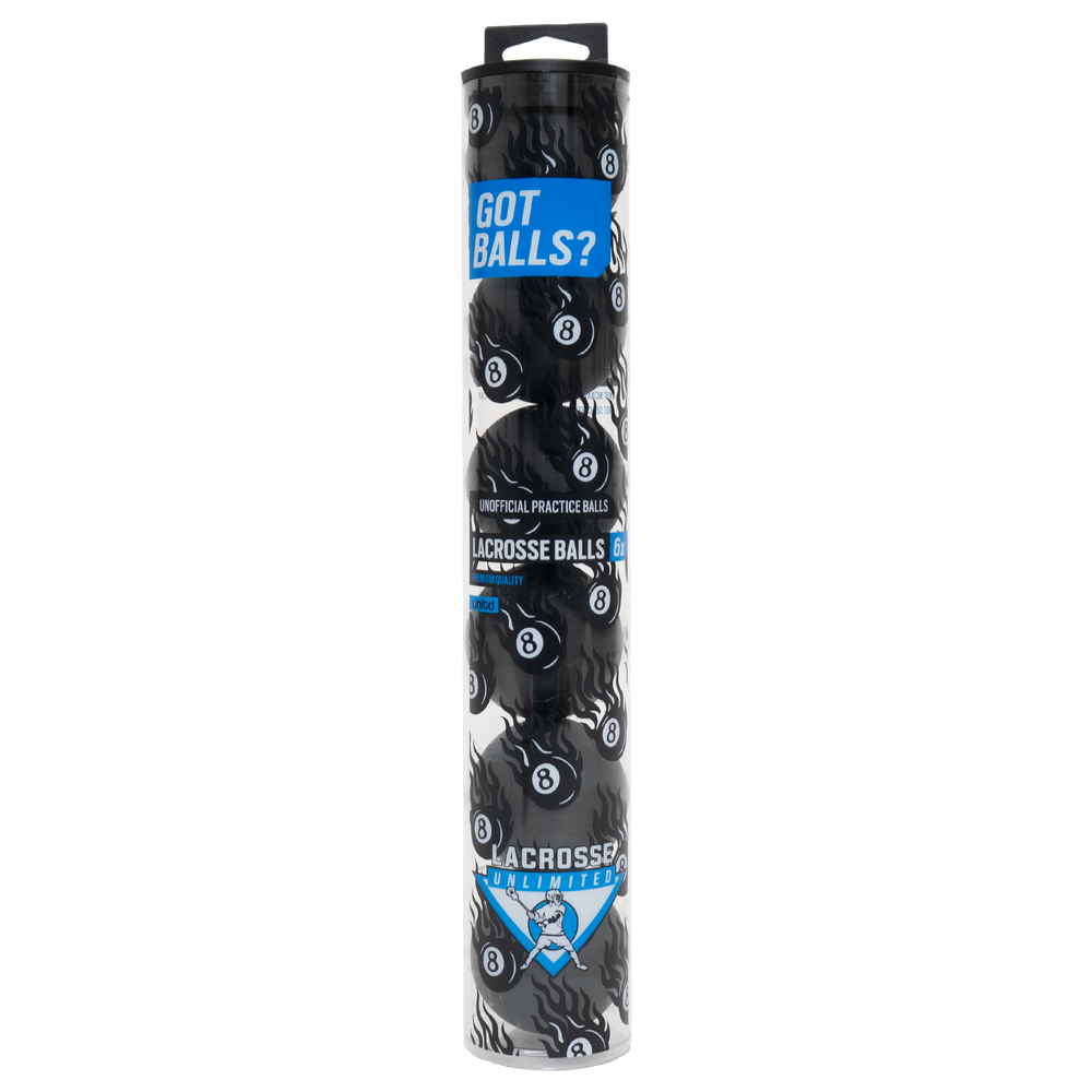 6 Pack Lacrosse Balls- Black