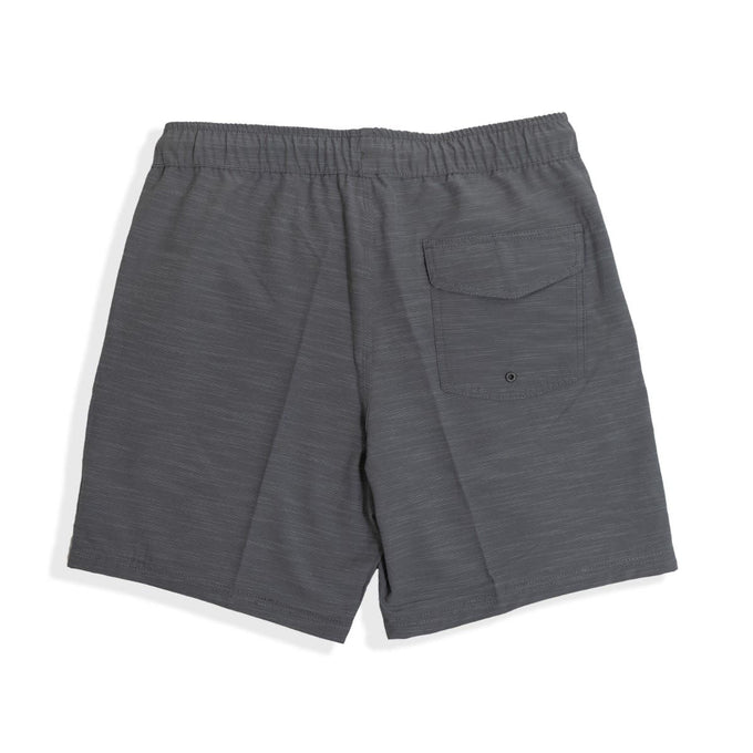 Grey twill breezer shorts back view