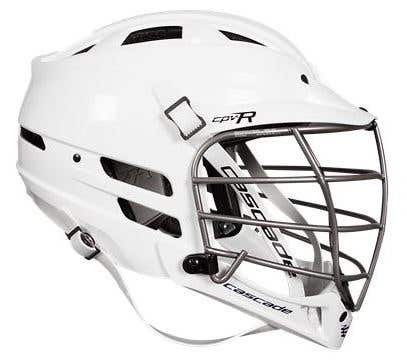 Cascade CPVR Lacrosse Helmet in white with chrome mask
