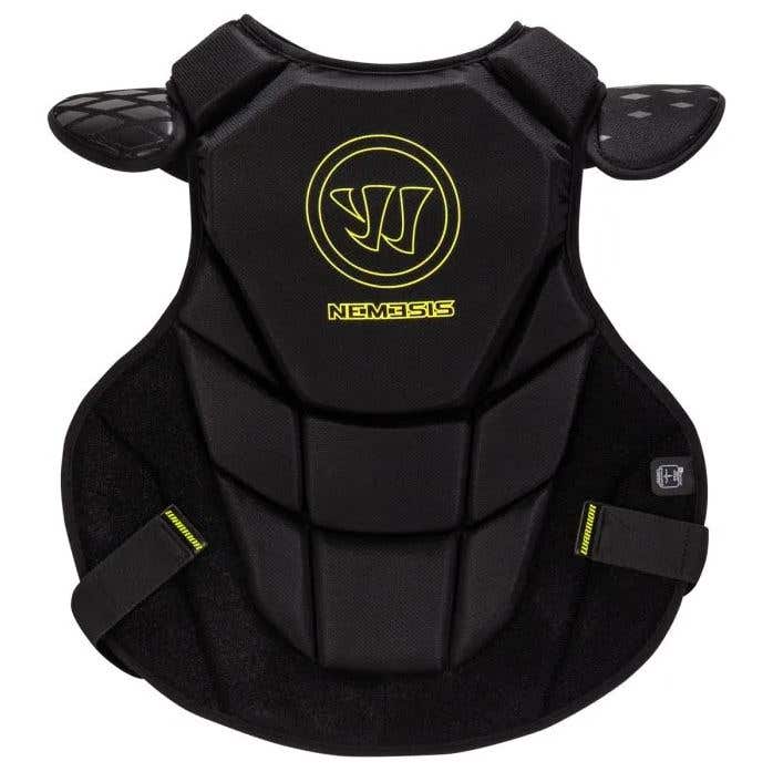 Warrior nemesis goalie chest pad front view