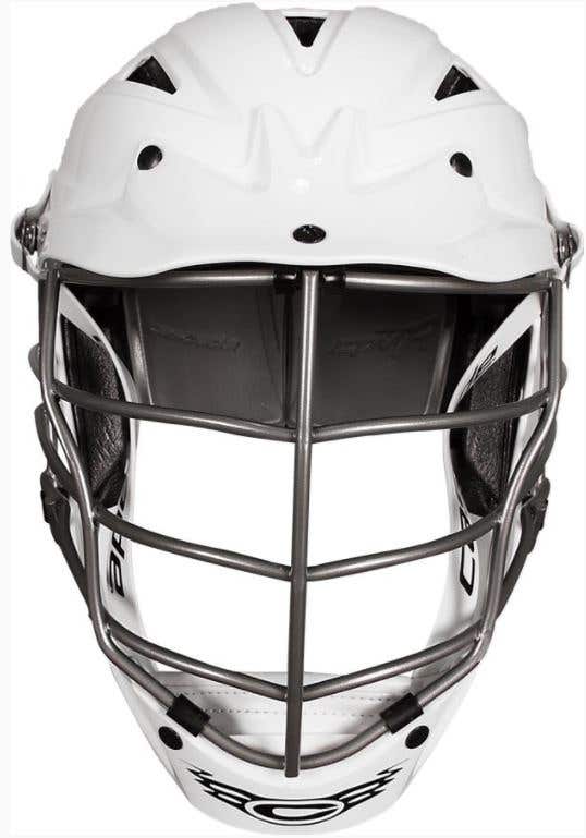 Cascade CPVR Lacrosse Helmet in white facemask view
