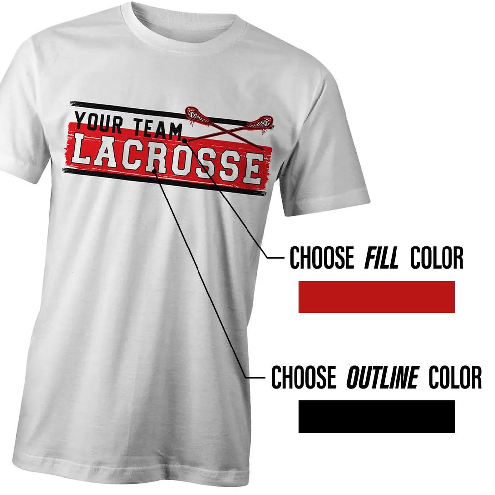 Custom Block Lacrosse Tee - White