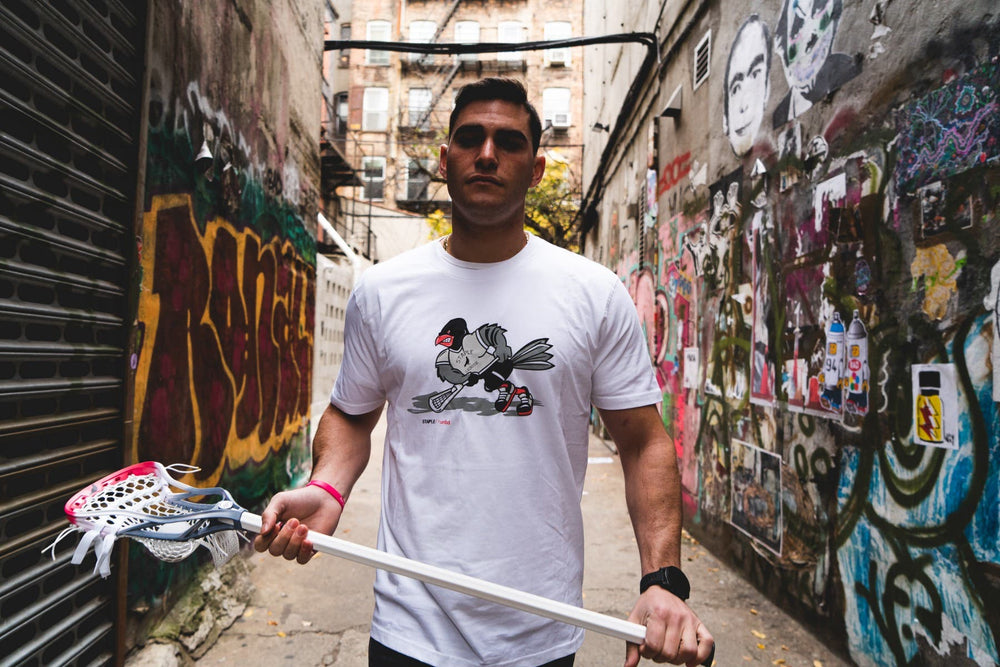 Staple Lacrosse Unlimited Tee in white lifestyle image #1