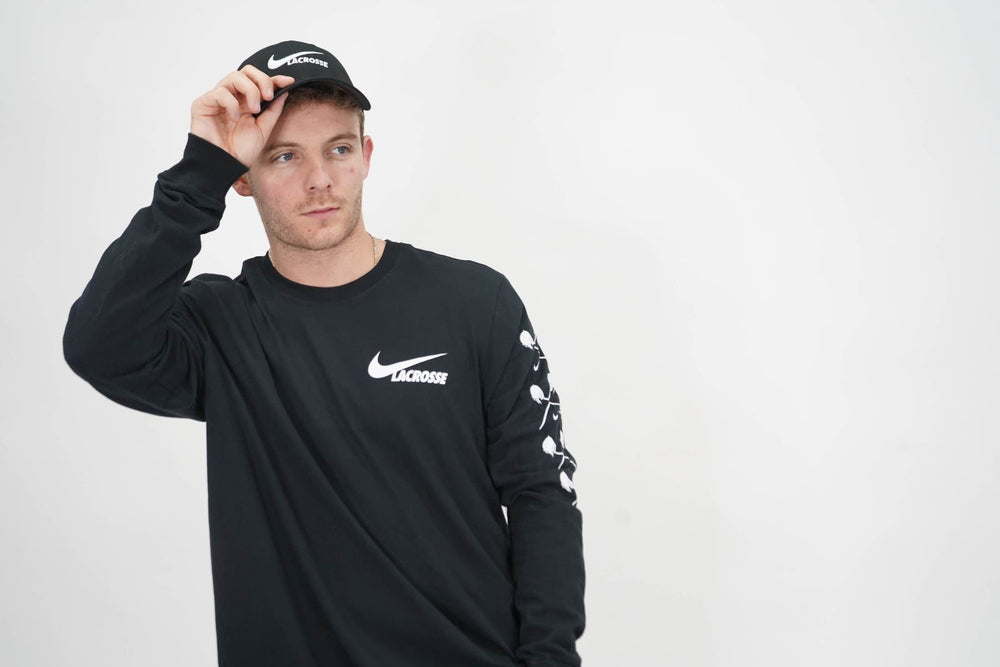 nike check long sleeve lacrosse tee