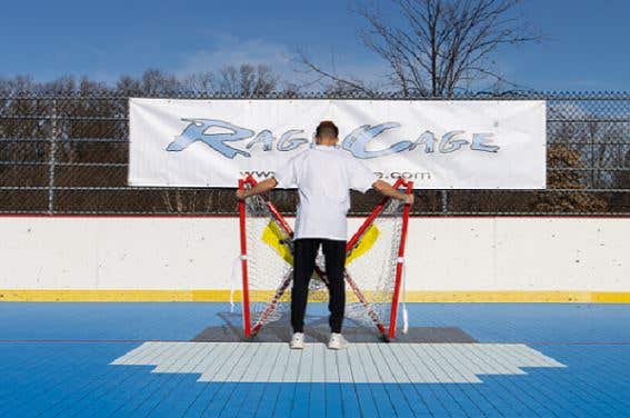 Starting disassembly of rage cage b200 hockey net