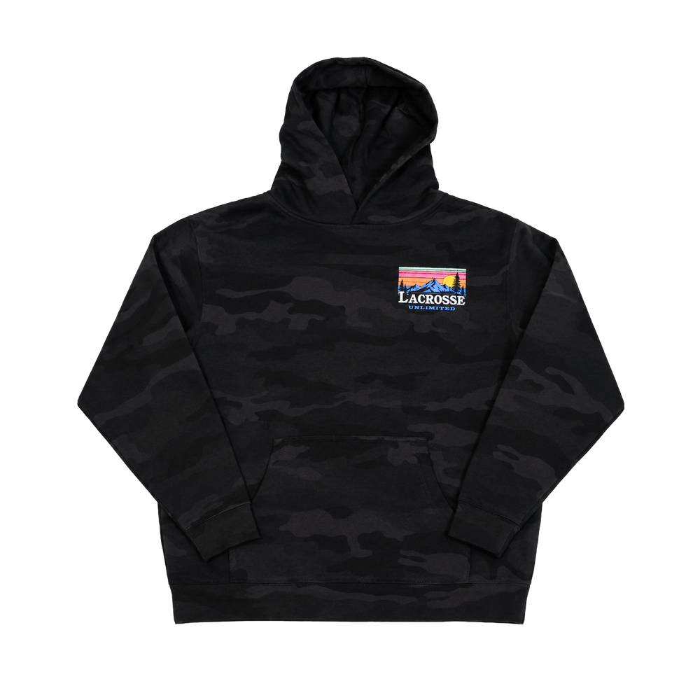 Youth Outdoor Black Camo Hoodie