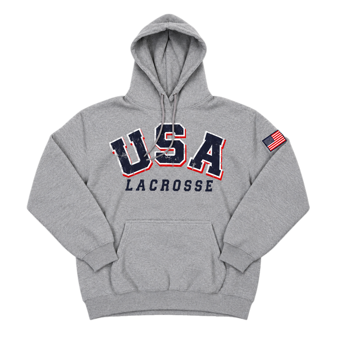 USA LU Youth Grey Lacrosse Hoodie