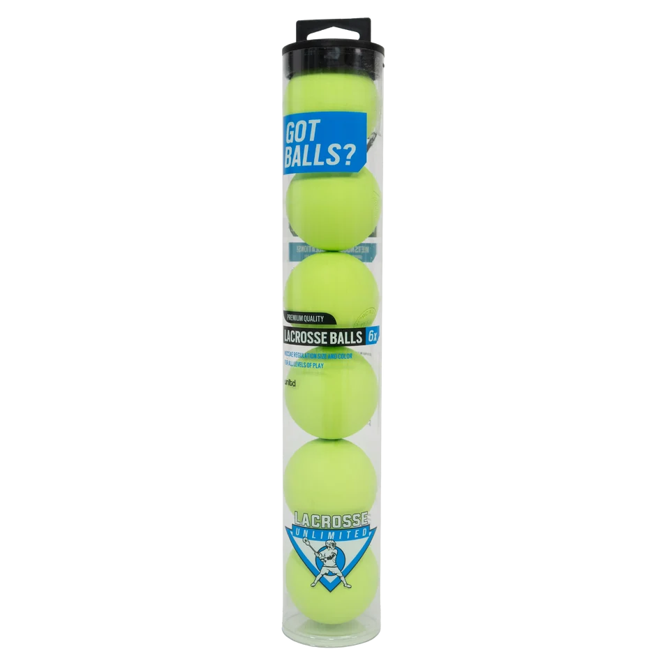 6 Pack Neon Green Lacrosse Balls