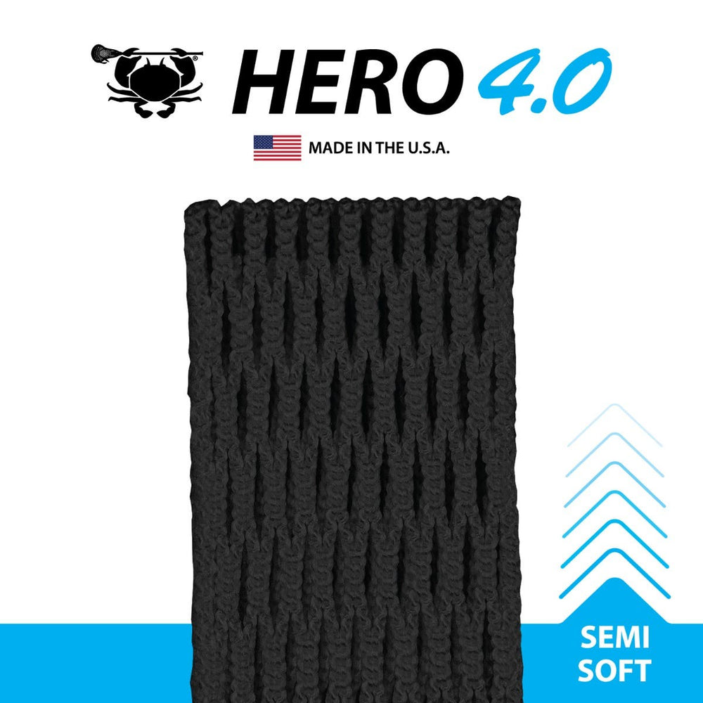 ECD Hero 4.0 Lacrosse Mesh- Semi-Soft - Black