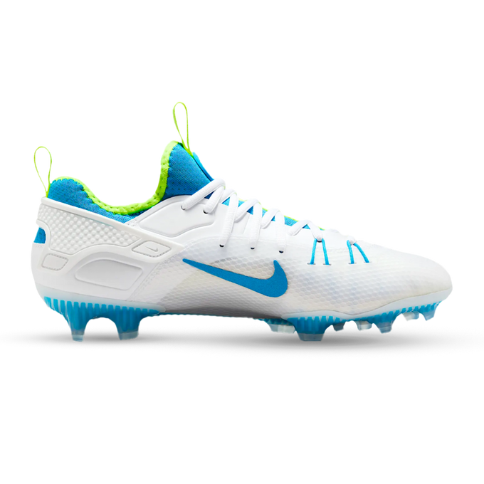 Nike Huarache 9 Elite Blue and Volt Limited Edition Lacrosse Cleats 
