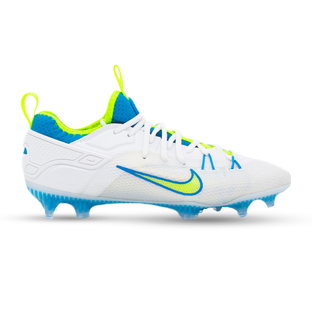 Nike Huarache 9 Elite Blue and Volt Limited Edition Lacrosse Cleats 
