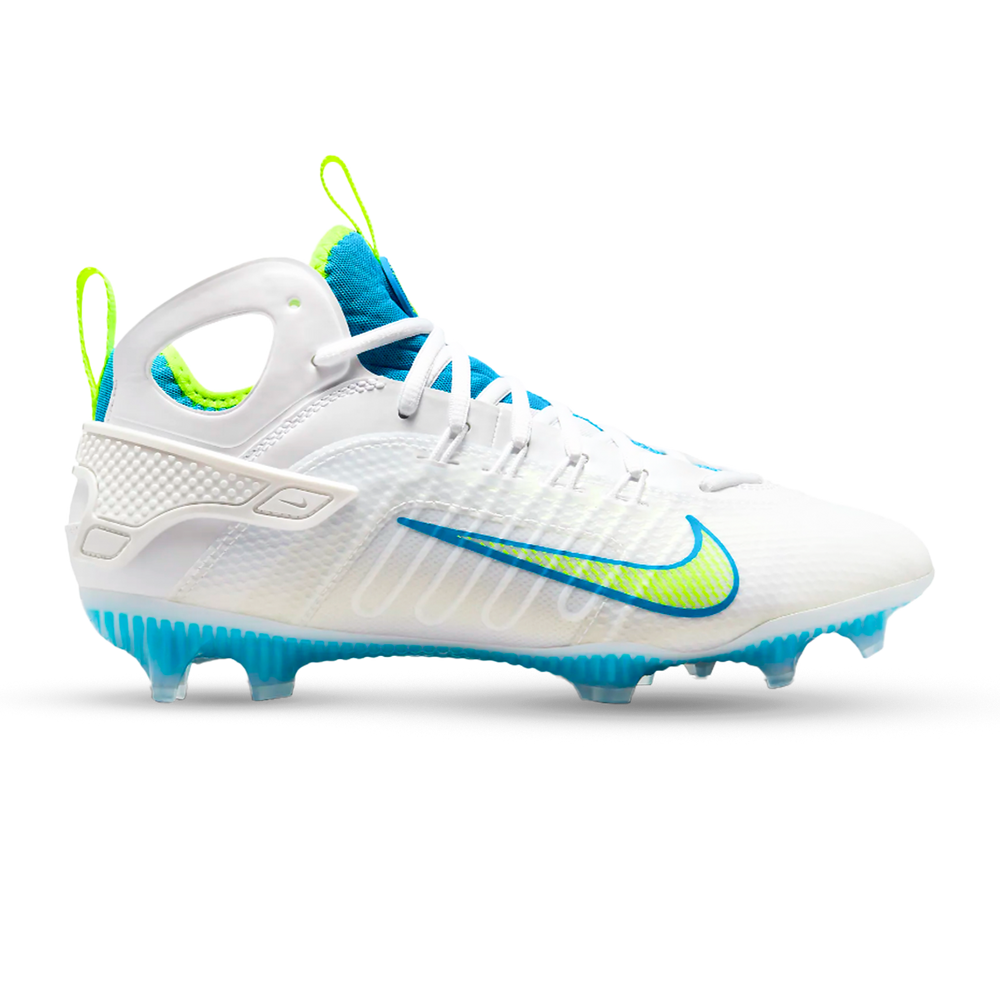 Nike Huarache 9 Elite Blue and Volt Limited Edition Lacrosse Cleats