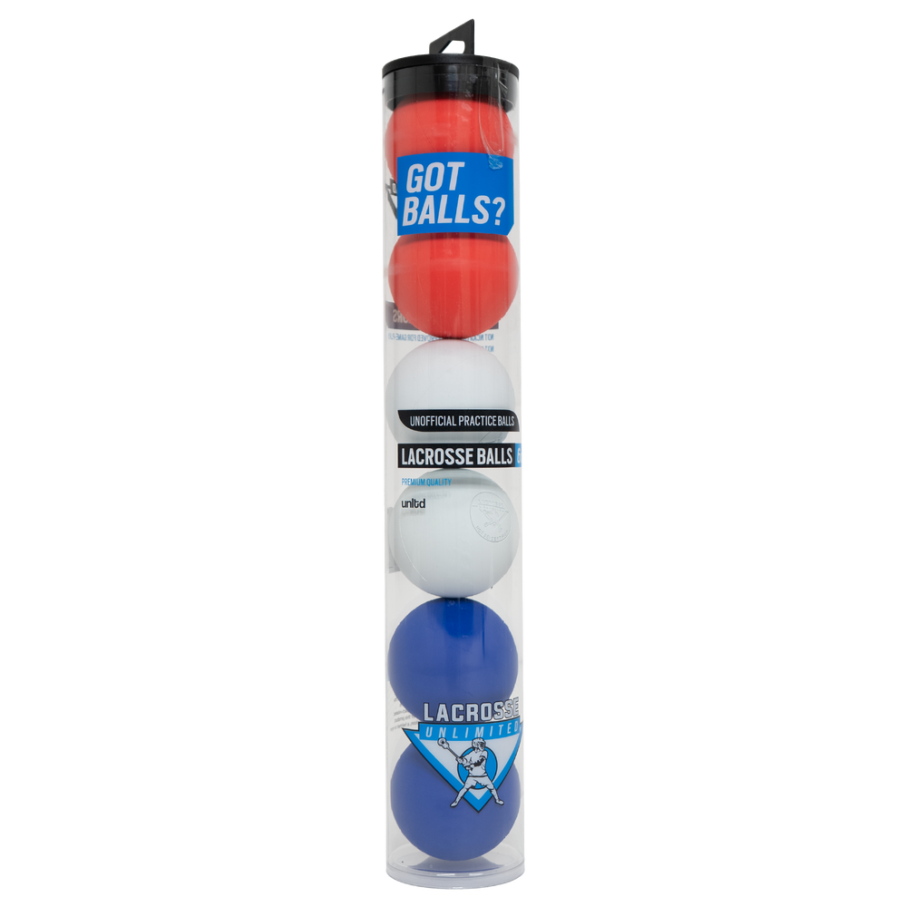 6 Pack Lacrosse Balls- Red/White/Blue