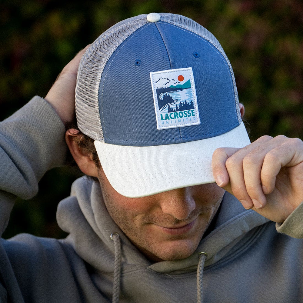 Mystic River Lacrosse Hat on model