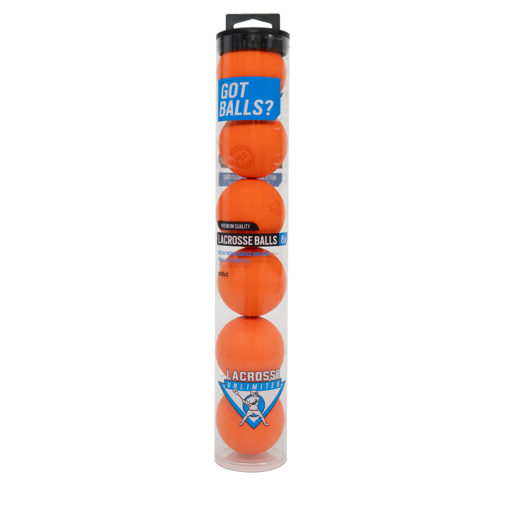 6 Pack Lacrosse Balls- Orange