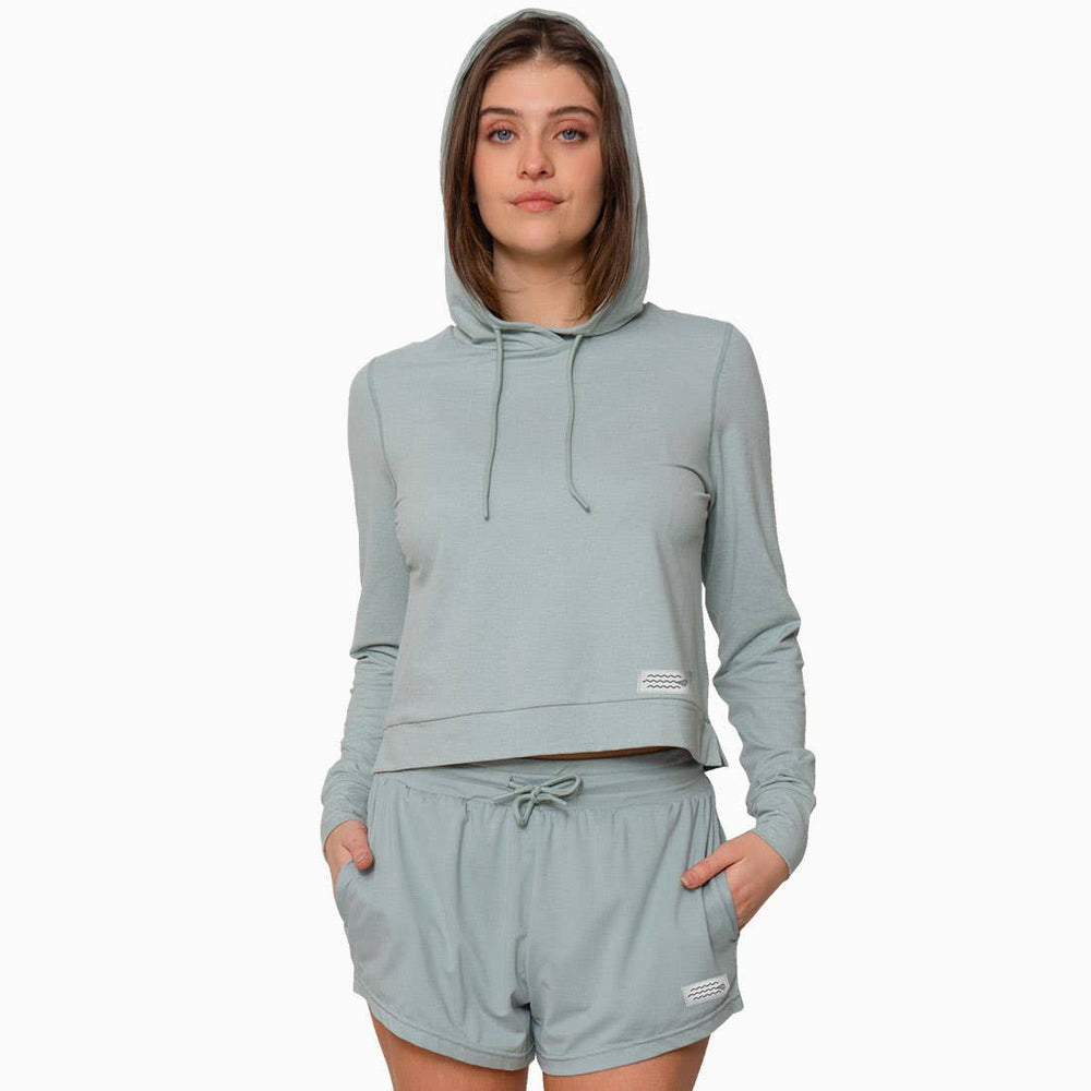 Cloud 9 Women's Lacrosse Cropped Hoodie - Sage
