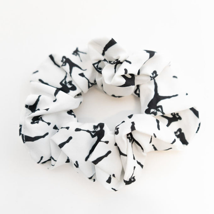 black and white scrunchie