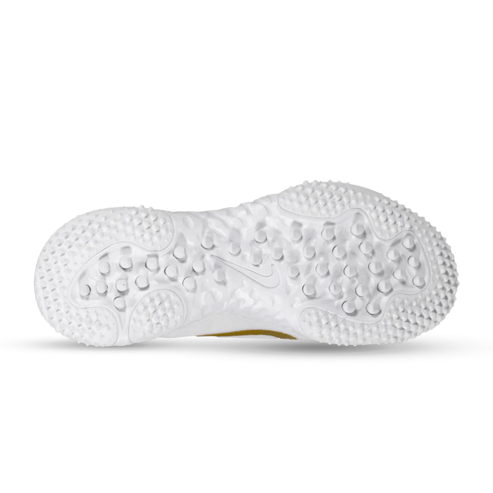Nike Huarache 9 Elite Lacrosse Turf Shoes - White / Gold
